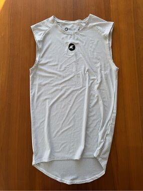 Pactimo Sleeveless Striped Performance Tank - White/Gray